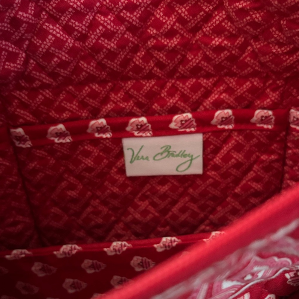 Vera Bradley Red and White Floral Shoulder Bag - Picture 4 of 5